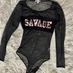 Black shear savage bodysuit